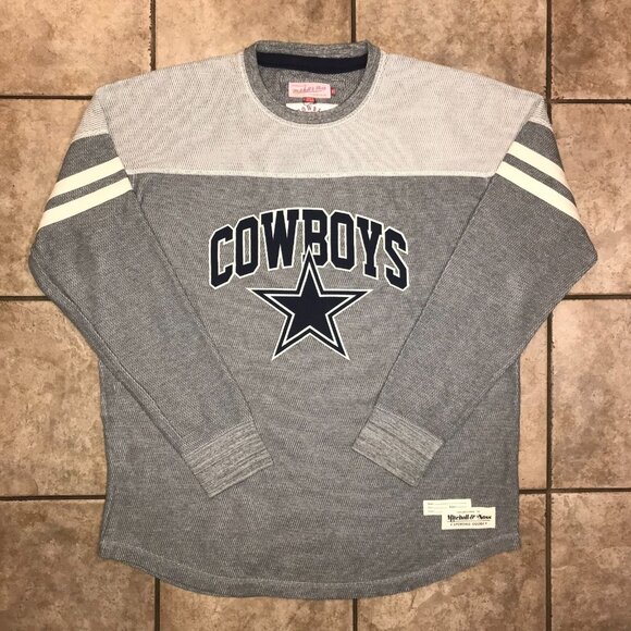 Men's Mitchell & Ness Throwbacks Dallas Cowboys Long Sleeve Knit T-shirt-Size 2X - Picture 1 of 13